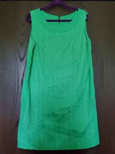 Abito a tubino vintage anni 60 mod GoGo verde lime med grande motivo rialzato foglie edera - Foto 1 di 5