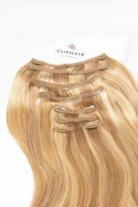 CLIP HAIR Double Wefted Full Head - Biscuit Blondey 20INCH RRP:£160 - Bild 1 von 2