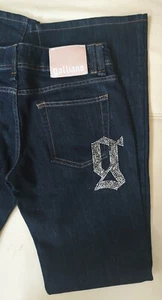 GALLIANO MUJER LAVADO OSCURO ACAMPANADO BOTA PIERNA JEANS TALLA 31 X 33 HECHO EN PAVO - Imagen 1 de 12
