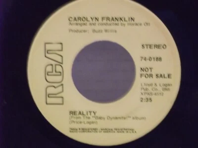 Carolyn Franklin,RCA 74-0198,"Reality",US,7" 45,PROMO,1969 Northern Soul, Mint Foto 1 de 2