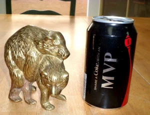 GOLDEN BEARS [SPECIAL BEAR SEXUAL HUG], HOLLOW BRASS METAL STATUE, VINT. 1960's - Picture 1 of 10