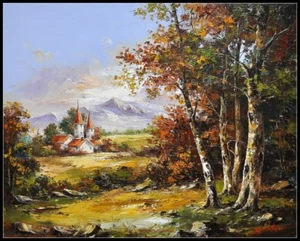 Tabella cucito artigianato - modelli punto croce contati - La chiesa di campagna 2 - Foto 1 di 2