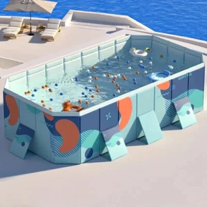 Swimming Pool Adult Kiddie Above Ground Outdoor Large Rectangular Foldable - Picture 1 of 1