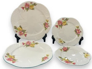 Shelley Bone China zierliche BEGONIA 2 Salatteller 2 Brotteller England - Bild 1 von 9