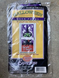 Vtg Witch Cauldron Ghouls Ghost Trick or Treat Halloween Door Cover / Wall Decor - Picture 1 of 2