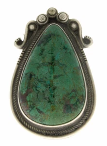 9.25 - Natural Chrysocolla Ring By Navajo Artist Calvin Martinez - Picture 1 of 4