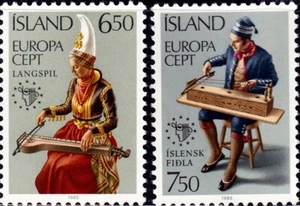 Iceland Classic Stamps, Musicians, Europa-Cept, 1985, Sc. 606-607, MNH-Lot 453 - Picture 1 of 1
