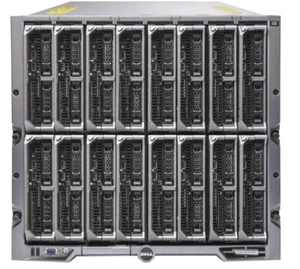 Dell PowerEdge M1000E Chassis W/ 16x M620 Blade Server 32x E5-2660v2 1152GB Ram - Picture 1 of 1