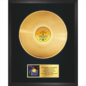 Def Leppard – Pyromania / LP Gold 12" / Souvenir in black fram / Memorabilia - Picture 1 of 5