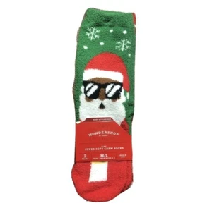 2-Pack Wondershop Kids Santa Super Soft Crew Socks Fits Sizes 2-5 Christmas Sock - Picture 1 of 4