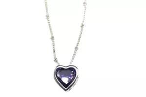 Made with Swarovski® crystals - Purple Velvet Heart Necklace - Picture 1 of 8