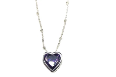 Made with Swarovski® crystals - Purple Velvet Heart Necklace - Image 1 of 4