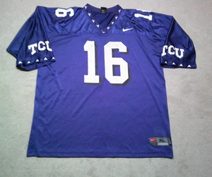 Vintage TCU Horned Frogs Football Jersey Mens XL Extra Large Purple Nike Team 96 - Picture 1 of 15