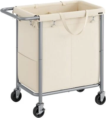 Laundry Basket with Wheels, 2-Section Rolling Laundry Hamper, 37 Gallons (140L) - Image 1 of 4