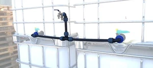 IBC Container Wassertank Verbindungsset Schwanenhals Dual Wasserhahn - Bild 1 von 12