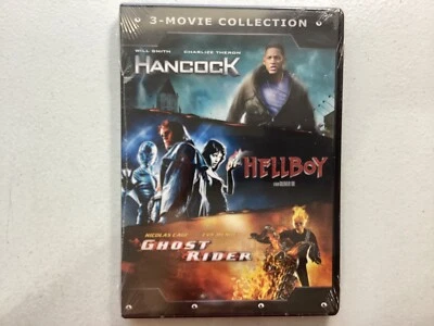 3 Movie Collection Hancock Hellboy Ghost Rider DVD Sealed  Will Smith 2021 - Image 1 of 2