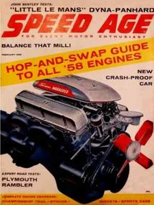 1958 Plymouth, AMC Rambler, new engines, more in vintage Speed Age Magazine - Picture 1 of 2