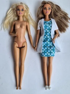 2 Genuine Barbie Dolls Mattel 2015 Blonde Hair Blue Eyes And Brownish Hair  - Bild 1 von 10