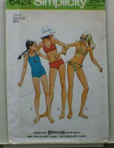 Simplicity 6424 pattern in Girl's size 8 - Swimsuit and Bikini - Picture 1 of 2