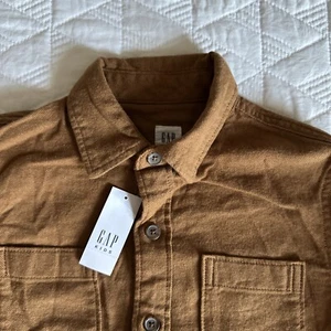 Gap Kids boys Neutral button down Thick flannel shirt Cold Weather Size S (6-7) - Picture 1 of 7