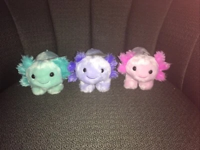 Build A Bear MINI AXOLOTL PURPLE, PINK & MINT GREEN 🐟 "Walking Fish" NEW W/TAGS - Image 1 of 4