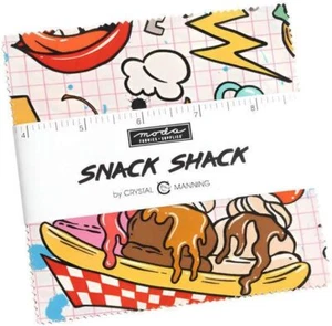 Snack Shack Crystal Manning 42 5 pulgadas tela precortada edredón cuadrados - Imagen 1 de 2