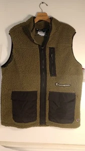 Herren-Cargoweste Champion olivgrün Fleece Größe Large neu mit Etikett - Bild 1 von 5