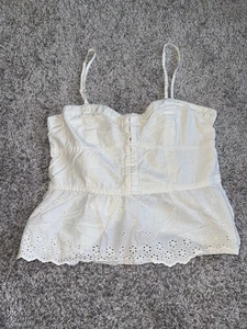 VINTAGE American Eagle Outfitters Bustier Eyelet Tank Top Sz S DISCONTINUED - Picture 1 of 5