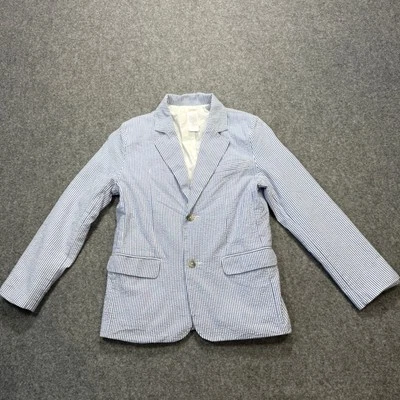 Boy's Gymboree Button Front Blue Seersucker Blazer Jacket Size 8 - Image 1 of 4