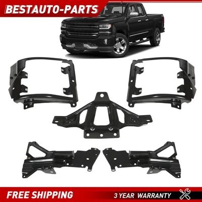 Bumper Support & Mount Bracket Set For Chevrolet Silverado 1500 Front 2016-2018 - Image 1 of 4