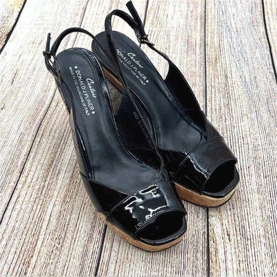 Donald J Pliner Couture Sacha Women's Size 8.5 Patent Leather Y2K Wedge Heels - Image 1 of 4