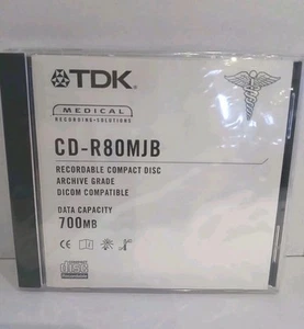 TDK Medical Recording Solutions CD-R80MJB Recordable Disc 700MB Dicom - Afbeelding 1 van 5