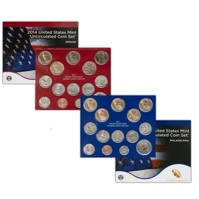 United States Mint Uncirculated Coin Set 2014 Complete 28 Coin Set BU OGP - Image 1 of 4
