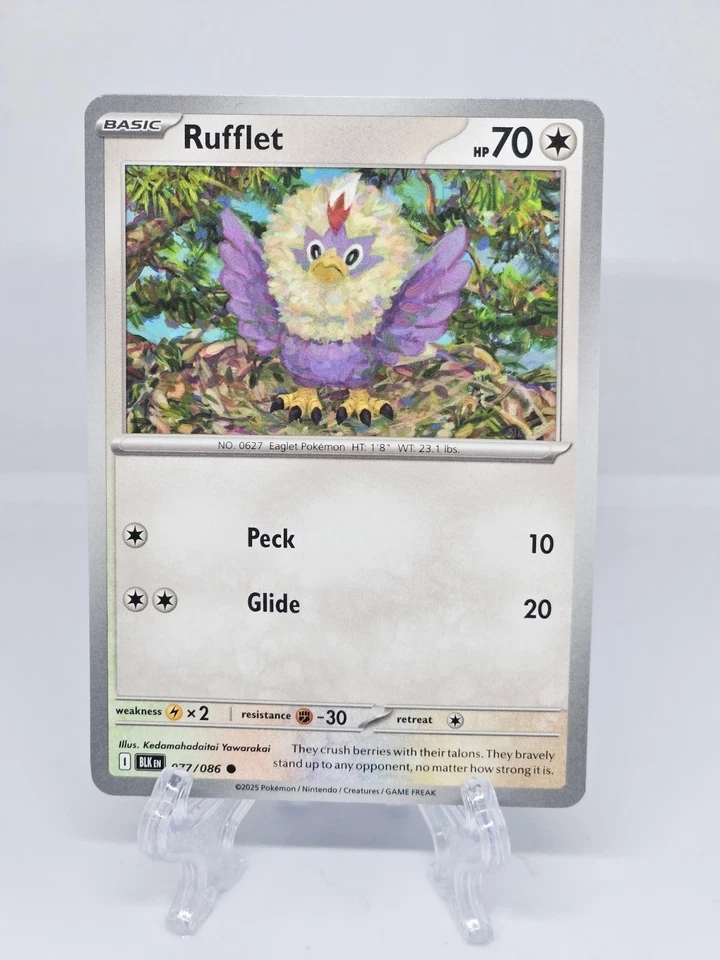 077/086 RUFFLET | COMMON | BLACK BOLT POKEMON CARD - Image 1 of 1