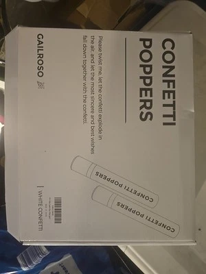 White Confetti Poppers,Rice Paper Water Soluble Confetti Cannon for Parties - Image 1 of 2