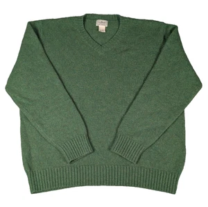 L.L. Bean | Green | Mens | Vintage Wool V-Neck Sweater | XL - Picture 1 of 9