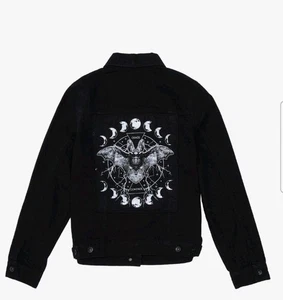 Hot Topic Bat & Moons Oversized Denim Jacket 5X - Picture 1 of 10