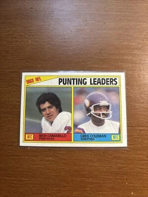 1984 TOPPS FOOTBALL CARD NFL LEADERS #207 PUNTING  - Image 1 of 2