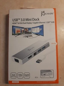 j5create USB™ 3.0 Mini Dock Station Silver JUD380 - Picture 1 of 4