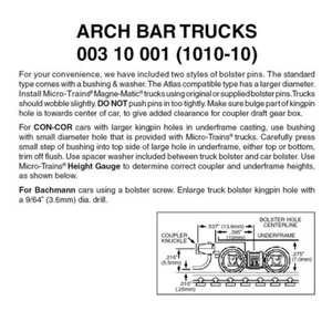 Micro Trains ~ N Scale ~ Arch Bar Trucks ~ (Black) ~ 10 Pairs ~ 00310001 - Picture 1 of 1