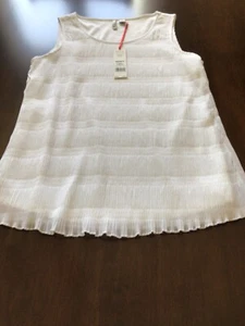 Elle Bluse Damen XS weiß ärmellos Crinkle **neu mit Etikett** - Bild 1 von 4