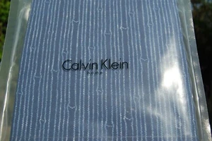 CALVIN KLEIN URCHIN BAMBOO FLOWER 2 ST. PILLOWCASES BLUE STRIPES JAPANESE ASIAN - Picture 1 of 3