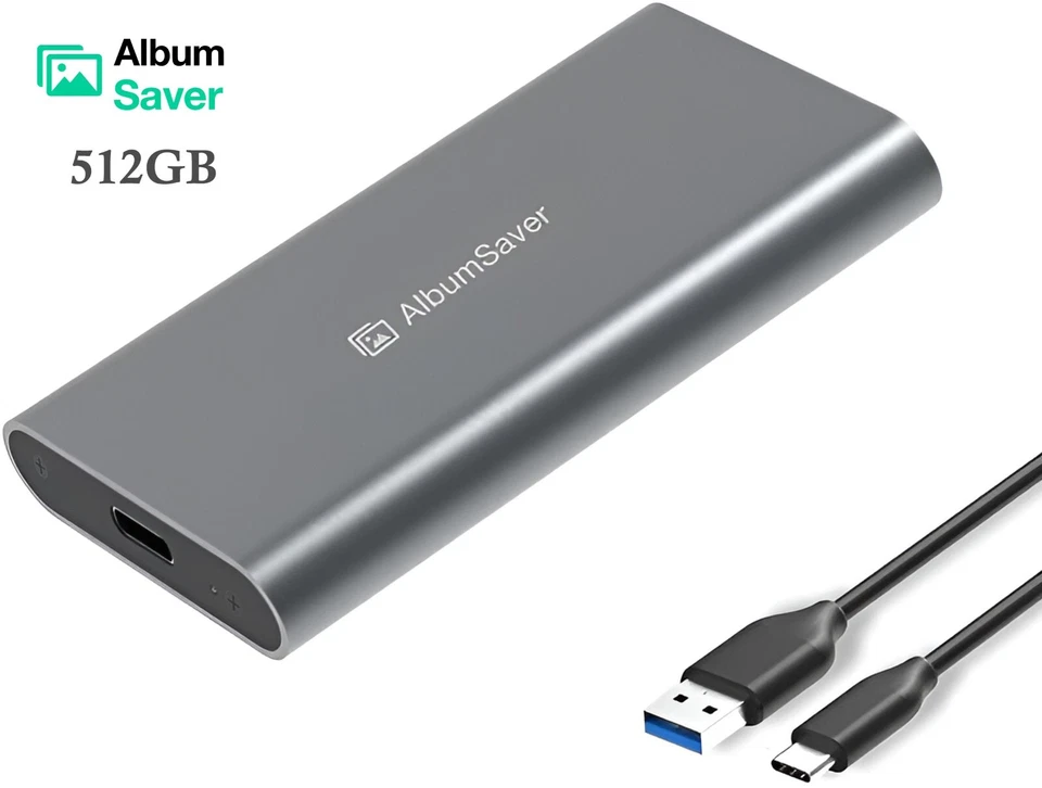 Album Saver External Solid-State Drives 512GB USB Type C- 500MB/S Super Speed - Image 1 of 4