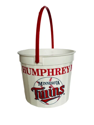 Minnesota Twins Plastic Bucket Pail vtg 1991 Memorabilia Gophers Vikings dome MN Cover