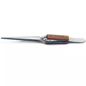 Straight Tip Tweezers Cross Lock Jewelers Soldering Tool with Fiber Grip - Picture 1 of 1