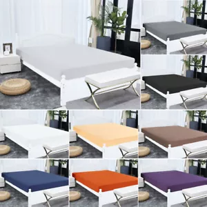 Hotel Fitted Sheet with 15" Large Pocket 100% Cotton Fitted Bottom Bed Sheet - Picture 1 of 15