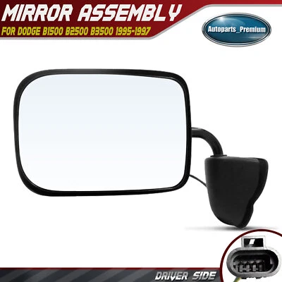 Espejo retrovisor eléctrico lateral del conductor manual plegable 4 pines texturizado para Dodge B1500 B2500 95-96 Foto 1 de 4