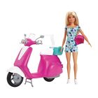 Barbie Puppe & rosa Vespa Roller blondes Haar 12"" europäische Version Geschenkset