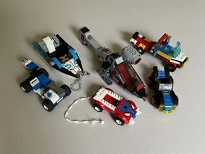 LEGO Lot of 6 Cars Helicopter Boat Mixed Parts Lot INCOMPLETE Vehicle Pieces - Picture 1 of 7