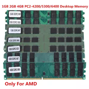 1/2/4GB DDR2 533 667 800Mhz PC2-4200/5300/6400 DIMM Desktop Memory RAM For AMD B - Picture 1 of 33